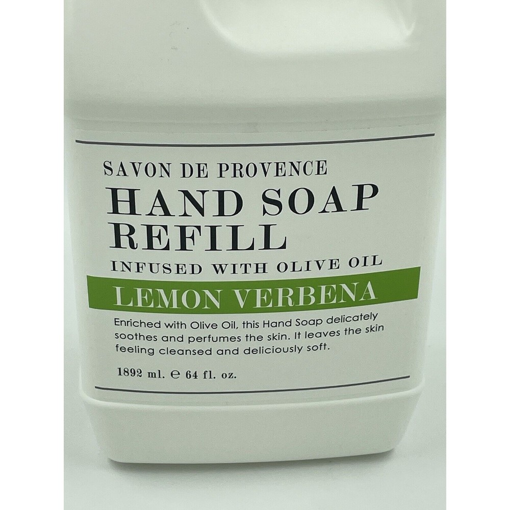 HOME & BODY SAVON DE PROVENCE HAND SOAP REFILL LEMON VERBENA OLIVE OIL 64oz - Picture 10 of 11
